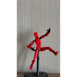 Moifugyia Lucky 13 Aksiyon Figürü Robot Oyuncak 13CM Kırmızı Siyah Lucky 13 ve Stand Seti