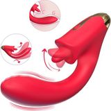 Moile Şarjlı Kıkırdaklı Şekli Ayarlanabilir G Nokta ve Klitoris Uyarıcı Dil Hareketli 2 In 1 Vibratör