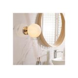 MOİRA Atmaca Modern Tekli Beyaz Glop Cam Aplik Altın Vernik, Dekor Duvar Aydınlatma ATMACA-10240