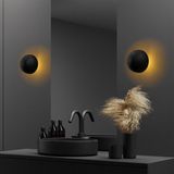 MOİRA Fungal Modern Metal Sıvama Tekli Duvar Aplik Siyah Çap 16cm,Minimalist Dekor Aydınlatma FUNGAL13361A