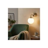 MOİRA Modern Altın Eskitme Aplik Beyaz Cam Küre E14 Duy Banyo Ayna Yanı Salon Duvar Lambası,VIRAN-10895