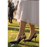 Moira Shoes Kadın Siyah Rugan Gold Tokalı Kadeh Topuklu Arkası Açık Abiye Ayakkabı (41-42 Numara)