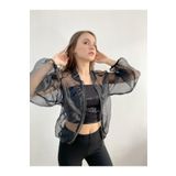 Mois Atelier Organze Şifon Tül Bomber Siyah Ceket Gömlek Tasarım Hediye Büyük Beden Tesettür