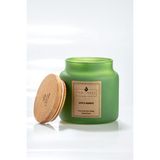 Mois Candle Apple Mango Kokulu - 3 Fitilli Mat Yeşil Ahşap Kapaklı Kavanoz Mum - 700 gr - 1 Adet