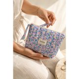MOISARE Makyaj Çantası Kapitoneli Organizer - Seyahat Kozmetik Düzenleyici Fermuarlı Çok Amaçlı Kadın Çantası 23x14x6 cm
