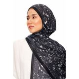 MOISCARF SİLVER ROSE Superior Soft Etnik Desenli Şal Kömür Siyah