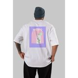 Mojito 2 Arka Baskılı Oversize T-Shirt Erkek Kadın Unisex %100 Pamuk Bisiklet Yaka Tişort - Beyaz - XL