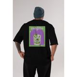 Mojito 3 Arka Baskılı Oversize T-Shirt Erkek Kadın Unisex %100 Pamuk Bisiklet Yaka Tişort - Siyah