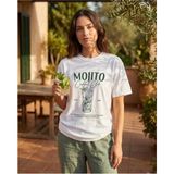 Mojito Club Baskılı Unisex Oversize T-Shirt - Beyaz - XL