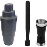 Mojito Tokmağı Siyah 20.7 cm Kokteyl Shaker Polikarbon 700 cc Jigger 1.5/3 cl Tokmak