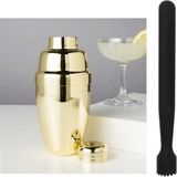 Mojito Tokmağı Siyah 20.7 cm ve Gold Shaker 350 ml Metal Süzgeçli Koktely Tokmak Shaker Seti