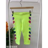 Mojo Bebek Kız Çocuk 1-8 Yaş Renkli Kalp Baskılı Tayt 7773 Yeşil - 1 Yaş