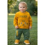 Mojo Bebek Mojo Erkek Bebek 9-24 Ay Tiger Baskılı Ikili Eşofman Takımı Hardal - 12 Ay