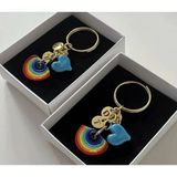 Mojo Jewellery İkili Mavi Nazar Boncuklu Murano Harfli Anahtarlık