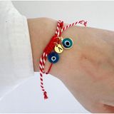 Mojo Jewellery Kırmızı İp Altın Kaplama Nazar Marteniçka Bileklik Seti