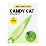 MOJO Kalıcı Oje Kedi Gözü Candy Cat 390 Yeşil Kalıcı Oje 8 ml – Tırnak Manikür İçin Zarif Renk