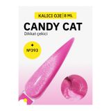 MOJO Kalıcı Oje Kedi Gözü Candy Cat 393 Pembe Kalıcı Oje 8 ml – Tırnak Manikür İçin Zarif Renk