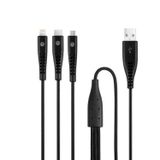 Mojue by Ttec Trio Şarj Kablosu USB-A - USB-C / Lightning / Micro USB 150cm 3DK44S Siyah