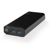 Mojue PB06 20.000mAh PD 20W LCD Ekranlı Taşınabilir Şarj Aleti / Powerbank Siyah