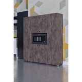 Moka Park AVM 6 Kapaklı Çok Geniş Raflı Metal Ayaklı Mikrodalga Fırın Dolabı Çok Amaçlı Dolap - Gri