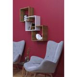 Moka Park AVM Duvara Monte Geniş Raflı Modern Duvar Rafı - 40x40 - Kahverengi