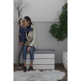 Moka Park AVM Duvara Monte Katlanır Döşemeli Ahşap Çok Amaçlı Pratik Tabure - Beyaz