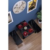 Moka Park AVM Firuze Duvara Monte Katlanabilir 2 Tabureli Pratik Yemek Masası - Siyah