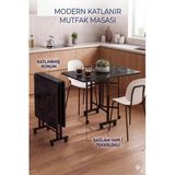 moka park avm Katlanır Tekerlekli Masa | Açılır Kapanır Portatif Yemek ve Çalışma Masası | Metal Ayak