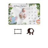 Moky Design Bebek Anı Battaniyesi, Aylık Konsept Fotoğraf Örtüsü, Yeni Doğan Baby Shower Hediye 150x100cm