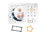 Moky Design Bebek Anı Battaniyesi Polar, Yenidoğan Aylık Konsept Fotoğraf Çekim Battaniye Örtüsü 150x100 Cm