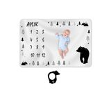Moky Design Bebek Anı Battaniyesi Polar, Yenidoğan Aylık Konsept Fotoğraf Çekim Battaniye Örtüsü 150x100cm