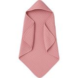 Moky Design doğan Bebek Müslin Banyo Havlusu Kapüşonlu, 4 Katlı, Kalın, Yumuşak ve Emici Pamuk, 70X70CM - Pembe