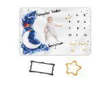 Moky Design Erkek Bebek Fotoğraf Çekimi Aksesuarları, Anı Battaniyesi 150X100 Cm Hoşgeldin Bebek Doğum Hediyesi