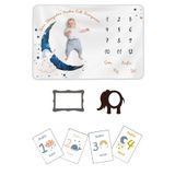 Moky Design Erkek Bebek Hastane Çıkışı Yenidoğan Anı Battaniyesi Polar 150x100cm, Yeni Doğan Bebek Anı Kartları