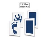 Moky Design Mavi Non-Toksik Temassız Mürekkep, Erkek Bebek El Ayak Güvenli Baskı Kiti, Yeni Doğan Hediyesi