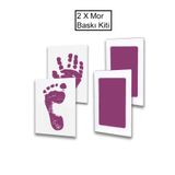 Moky Design Mor Mürekkepli Temassız Bebek El Ayak İzi Baskı Kiti, Baby Shower, Cinsiyet Partisi Hediyeleri