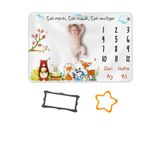Moky Design Polar Bebek Anı Battaniyesi 150x100cm, Yeni Doğan Kız Erkek Yumuşak Aylık Fotoğraf Çekim Örtüsü