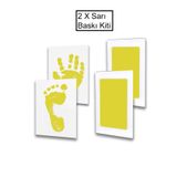Moky Design Sarı Mürekkepli Temassız Bebek El Ayak İzi Baskı Kiti, Baby Shower, Cinsiyet Partisi Hediyeleri