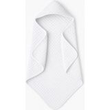 Moky Dizayn Beyaz Müslin Yenidoğan Bebek Bornozu %100 Pamuk 4 Katlı Kapüşonlu Banyo Havlusu 75X75 Cm, Bebek Hediyelik