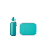 Mola Seti Campus Turkuaz – İçecek Şişesi Beslenme Kutusu Bento Kullanımı ile – Boş Zaman için – Bulaşık Makinesinde Yıkanabilir, ABS, 0 mm, 2, 400 ml + 4 tereyağı ekmeği