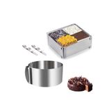 mold shop Mold Chef Yuvarlak Kare, Ayarlanabilir Kek Kalıbı 2 Adet Derinlik 10 Cm