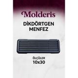 MOLDERİS Dikdörtgen Karavan Havalandırma Menfezi 10×30 cm Plastik Siyah