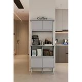 moldesan Forme MDF sis gri raflı kahve köşesi 172 cm