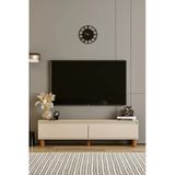 moldesan MİLA BEJ MDF 140 CM TV ÜNİTESİ-RAFLI,KAPAKLI,AYAKLI