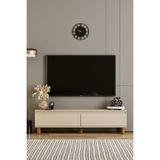 moldesan MİLA BEJ MDF 160 CM TV ÜNİTESİ-RAFLI,KAPAKLI,AYAKLI