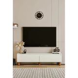 moldesan MİLA BEYAZ MDF 160 CM TV ÜNİTESİ-RAFLI,KAPAKLI,AYAKLI