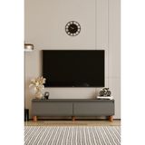 Moldesan Mila Gri Mdf 120 cm Tv Ünitesi Raflı,kapaklı,ayaklı