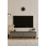 moldesan MİLA GRİ MDF 140 CM TV ÜNİTESİ-RAFLI,KAPAKLI,AYAKLI