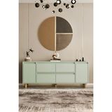 Moldesan Mila Mdf 180 cm Raflı Kapaklı Konsol - Mint Yeşili