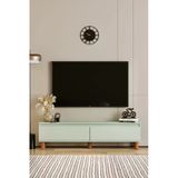 Moldesan Mila Mint Yeşili Mdf 120 cm Tv Ünitesi Raflı,kapaklı,ayaklı